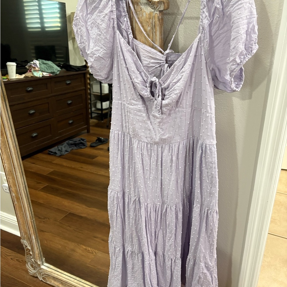 Lavender Puff Sleeve Dress